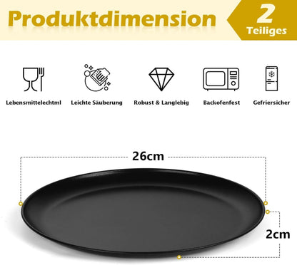 Onader Pizzablech 2er Set Edelstahl Rund 26cm