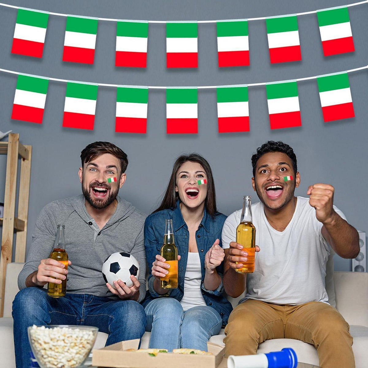 Italienische Wimpelkette 30 Flaggen – Party, WM, EM Deko