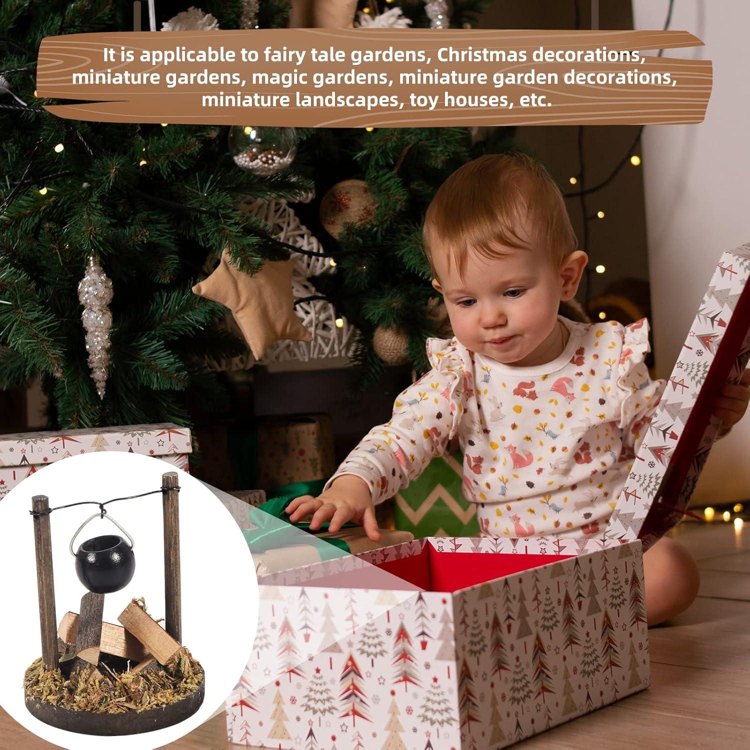 Holz Mini Lagerfeuer Wichtelzubehör Weihnachten Miniatur Deko