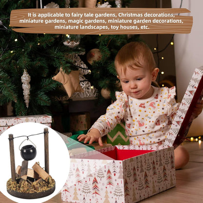 Holz Mini Lagerfeuer Wichtelzubehör Weihnachten Miniatur Deko