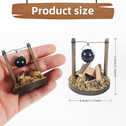 Weihnachten Miniatur Stadtflamme Lagerfeuer Wichtel Zubehör Schwarz