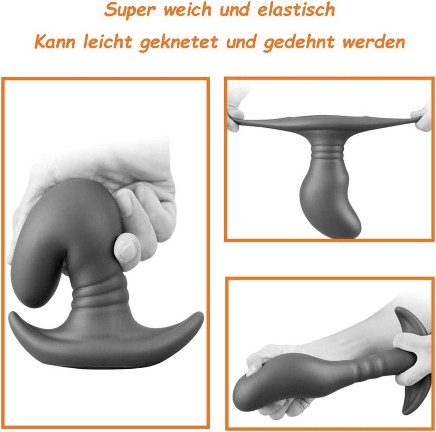 Superweicher Silikon Analplug Prostata G-Punkt Massagegerät 6cm Schwarz