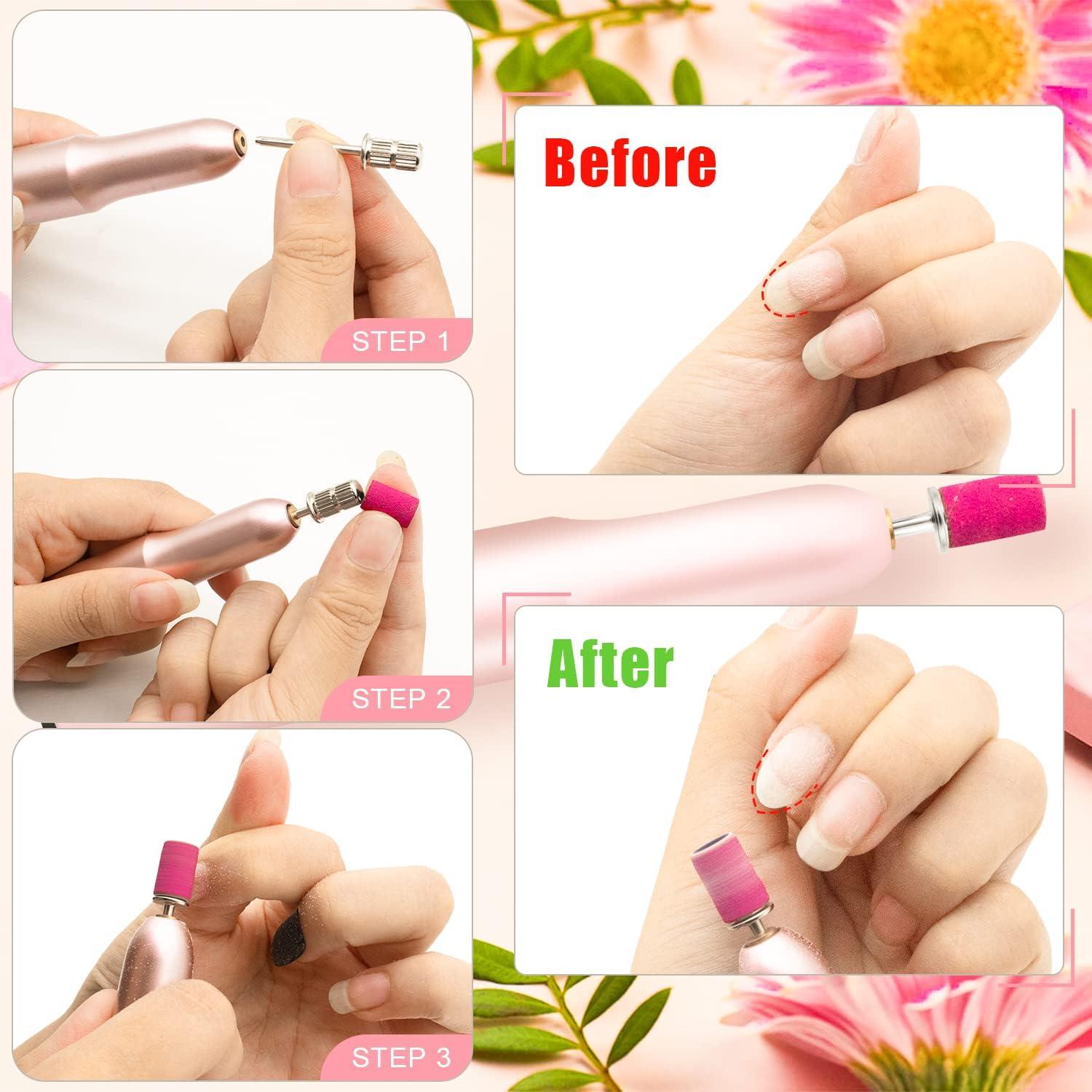 300 Stück Nagelfräser Schleifhülsen 80/120/150/180/240 Grit mit 2