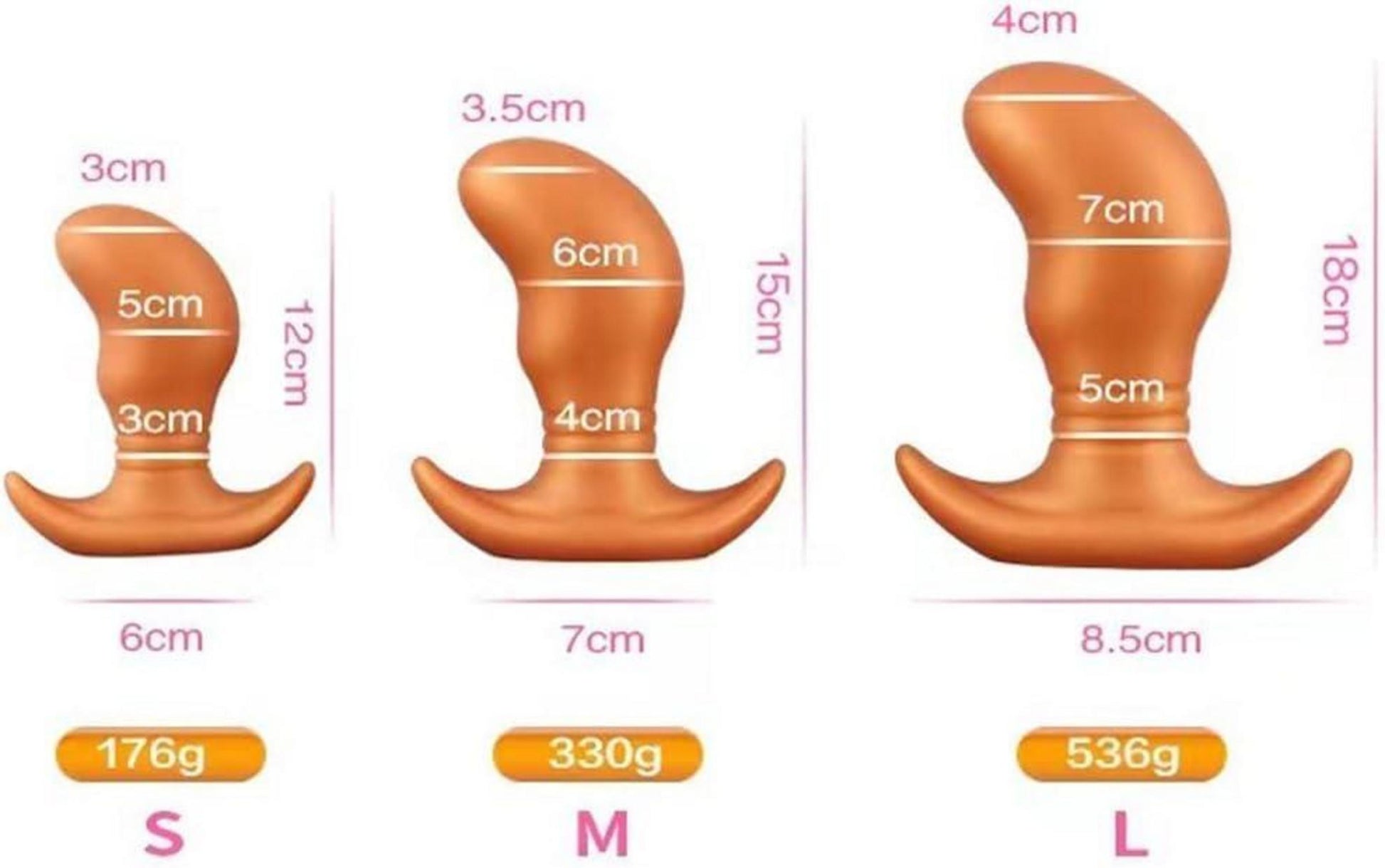 Extra großer Silikon Analplug Prostata Massagegerät Butt Plug 6cm Golden