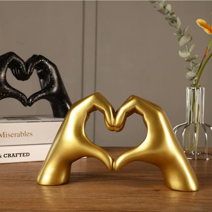 Pärchen-Statue Abstrakte Kunst Skulptur Gold Deko Wohnzimmer Büro