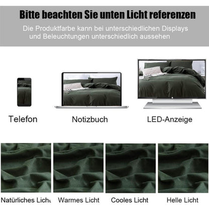 Bettwäsche-Set Mikrofaser Olivergrün 220x240 cm bügelfrei
