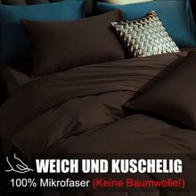 Soifox Bettwäsche Set 200x220 Braun bügelfrei Knitterfrei