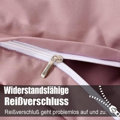 Bettwäsche Set 200x220 Rosa weich knitterfrei Reißverschluss 2er Set