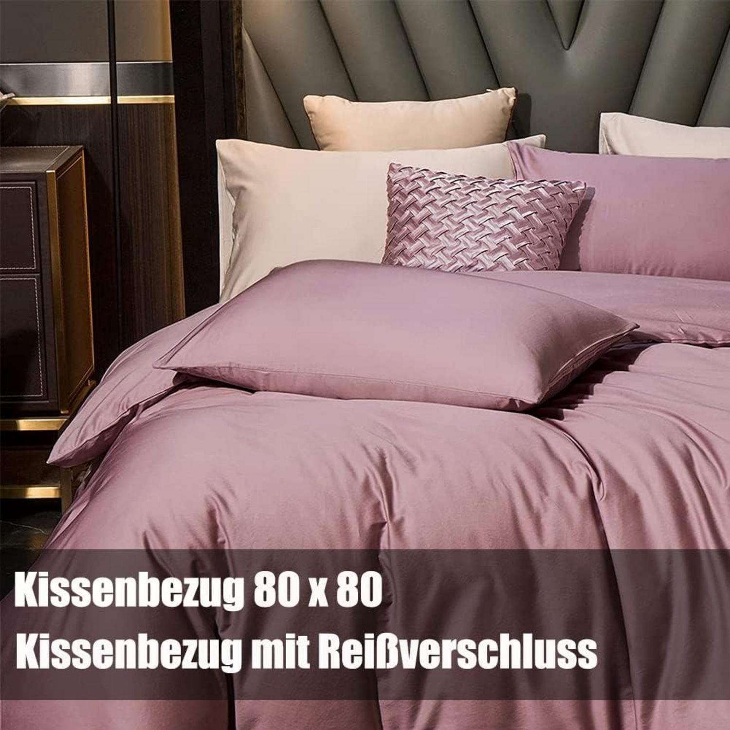 Soifox Bettwäsche 200x220 Rosa weich bügelfrei knitterfrei 2er Set