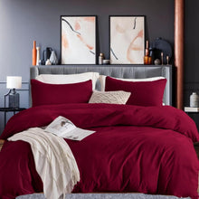 Bettwäsche Set 200x220 Rot weich bügelfrei knitterfrei 2er Set mit