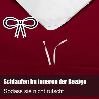 Soifox Bettwäsche 200x220 Rot Bügelfrei Knitterfrei 2er Set mit Kissenbezug