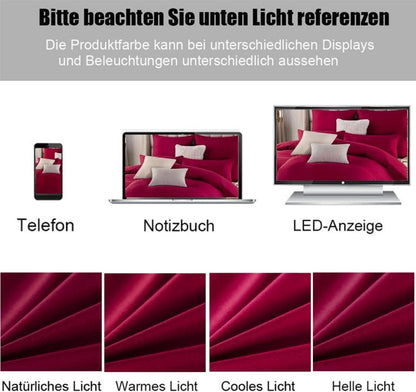Bettwäsche 200x220 Rot weich angenehm bügelfrei knitterfrei