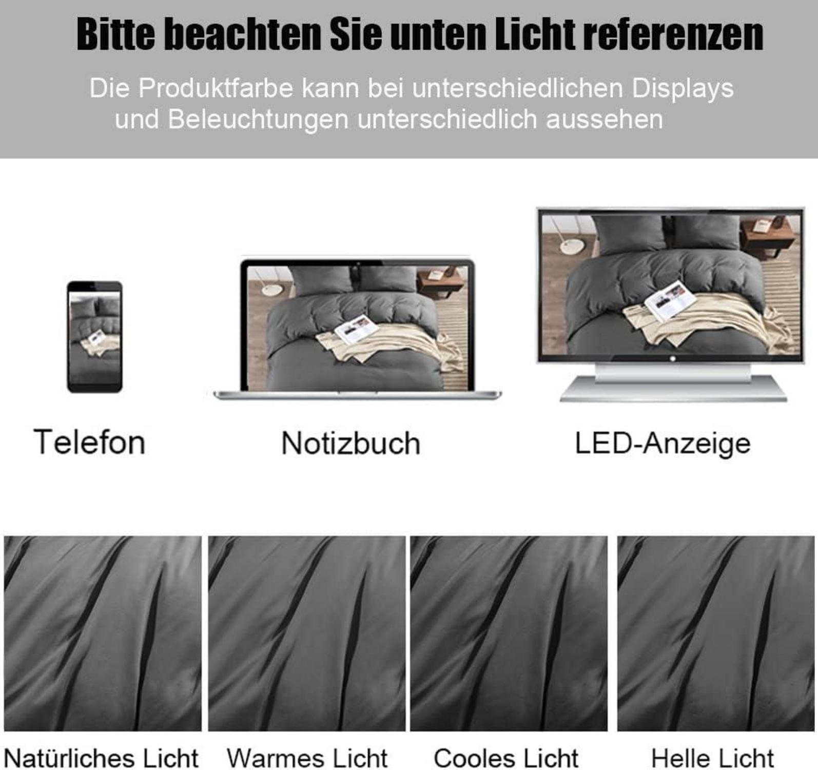 Bettwäsche 140x200 Anthrazit Mikrofaser bügelfrei knitterfrei