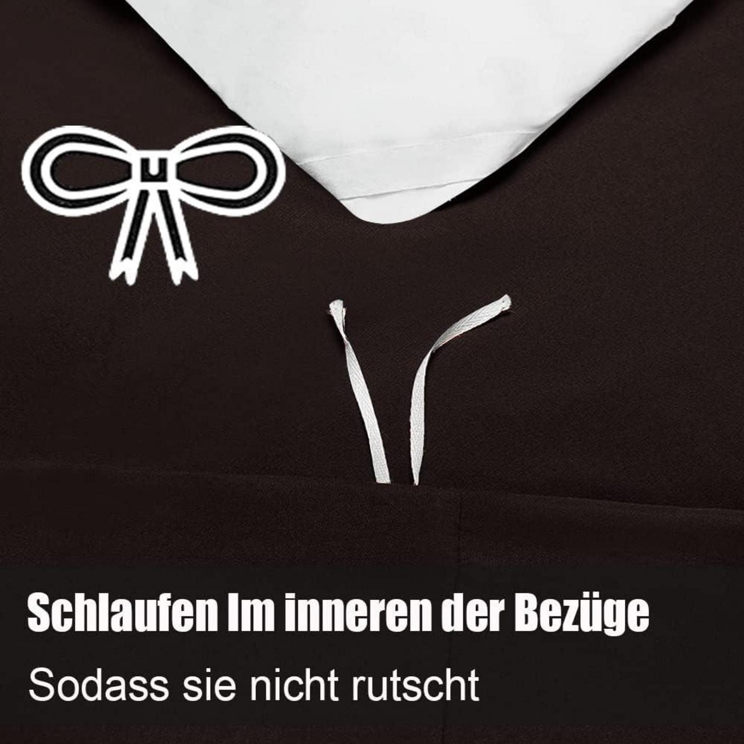 Braune Mikrofaser Bettwäsche Set 220x240 Reißverschluss 2-teilig