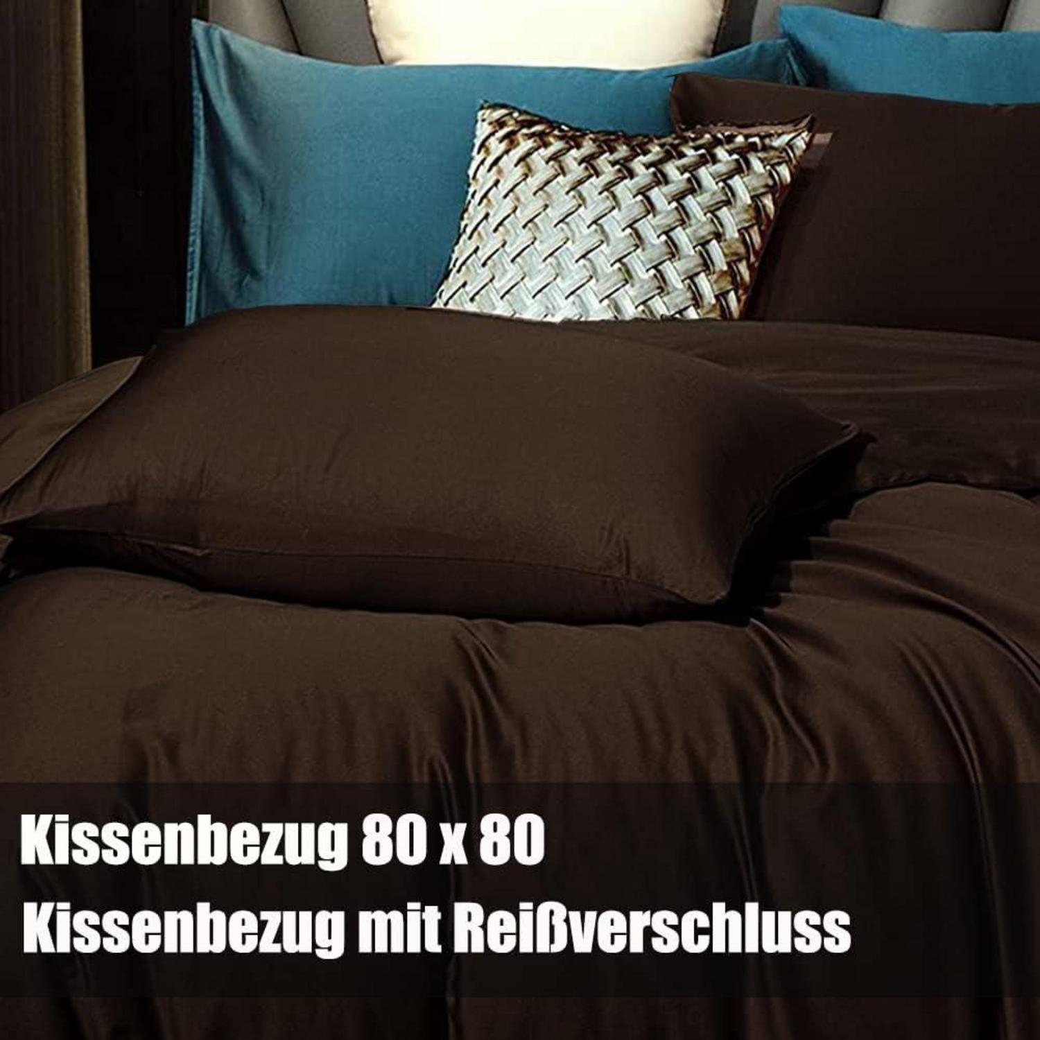 Braune Mikrofaser Bettwäsche Set 220x240 Reißverschluss 2-teilig
