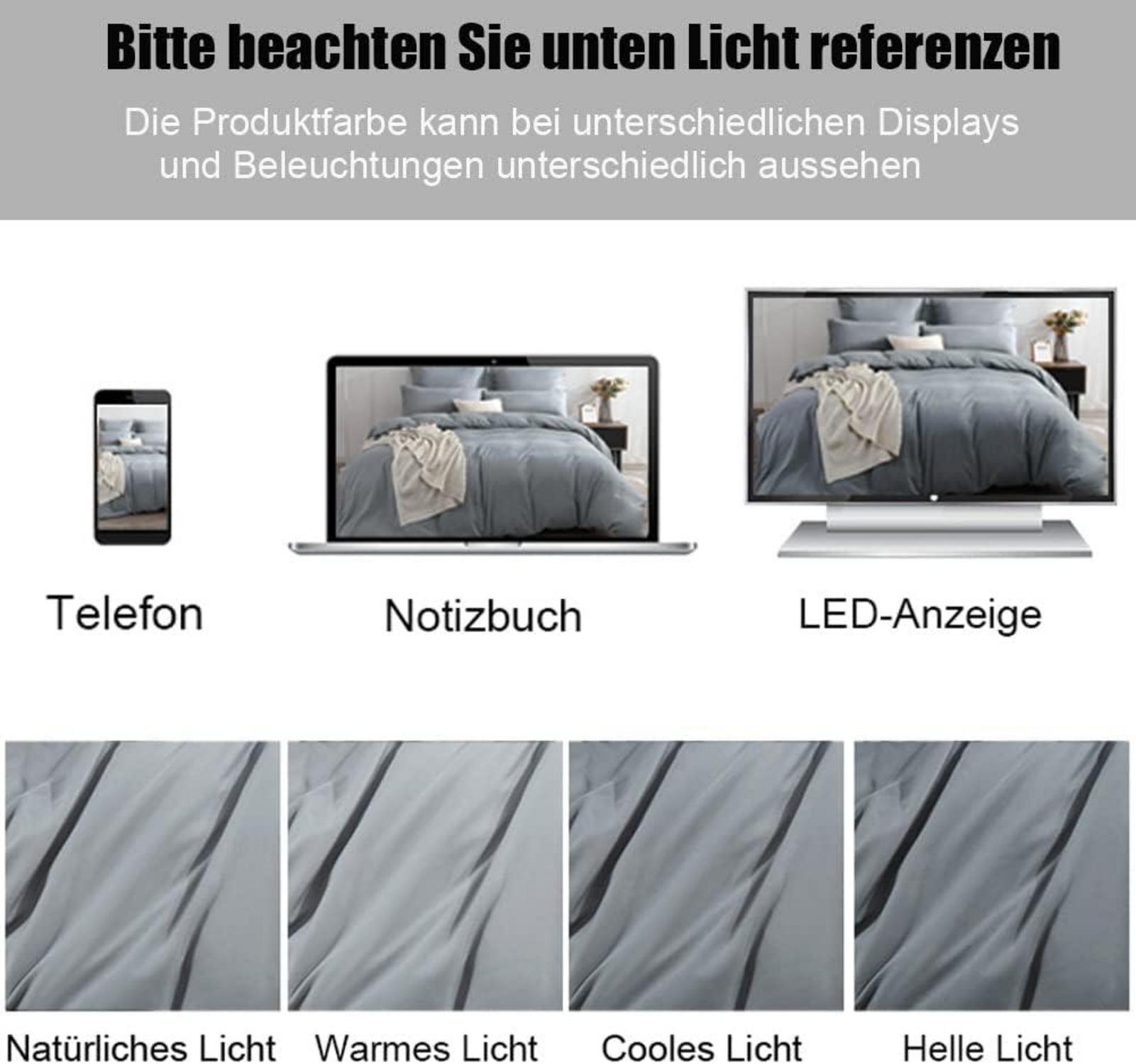 Bettwäsche Set 140x200 Grau Mikrofaser bügelfrei knitterfrei