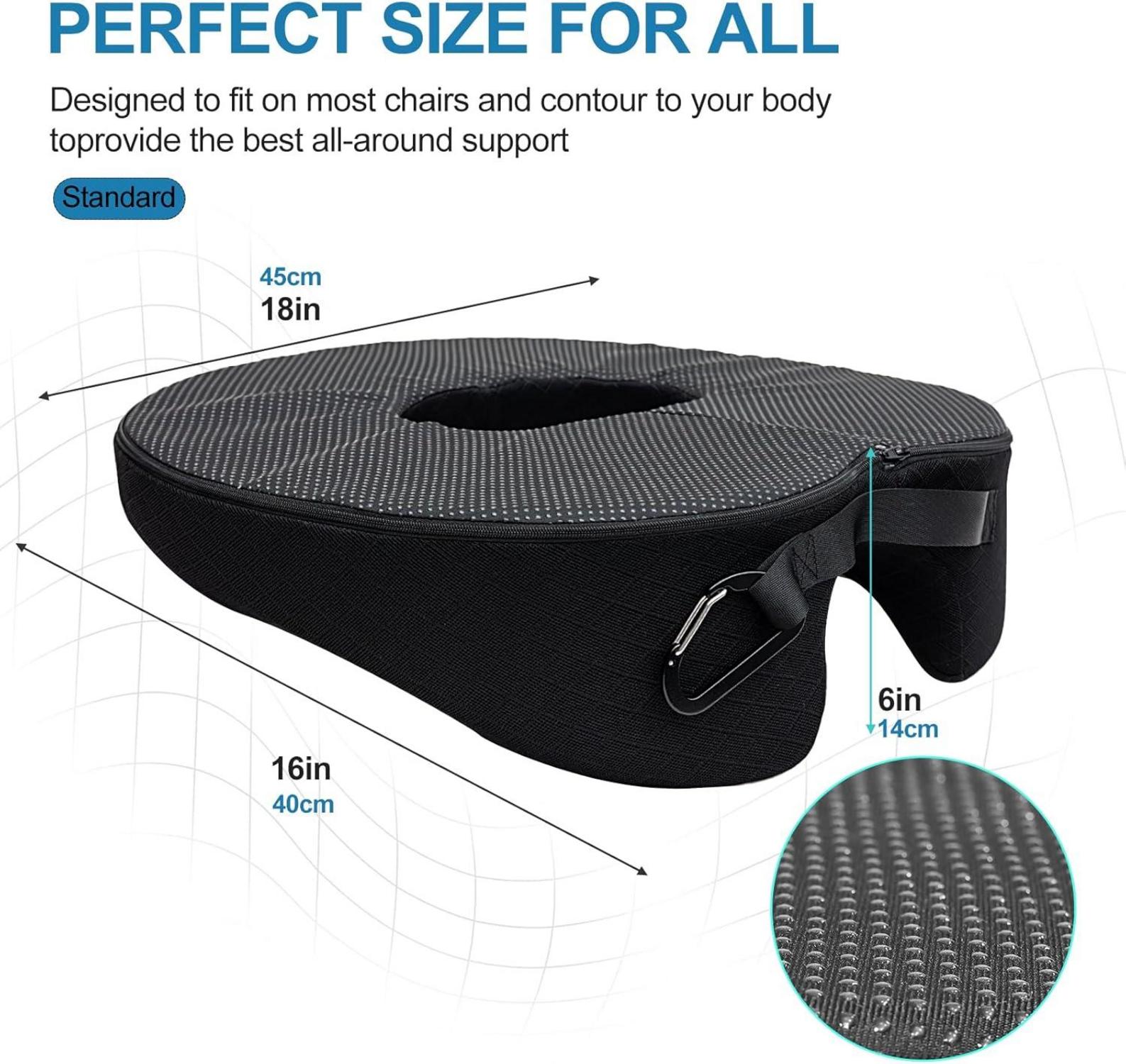 Orthopädisches Donut Sitzkissen Schwarz 39.5*44.5*14cm - Standard