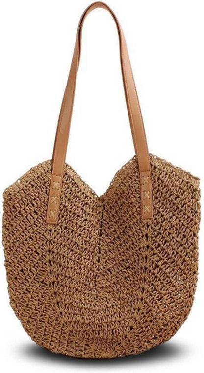 Stroh Handtasche Damen Sommer Umhängetasche Groß Strand Urlaub