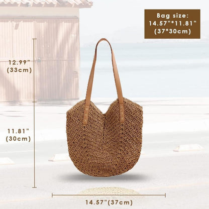 Stroh Handtasche Damen Sommer Tasche Umhängetasche Strand