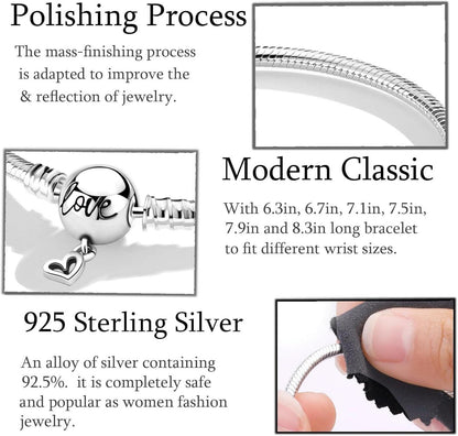 Schlangen Gliederarmband 925 Sterling Silber Damen Charm Armband