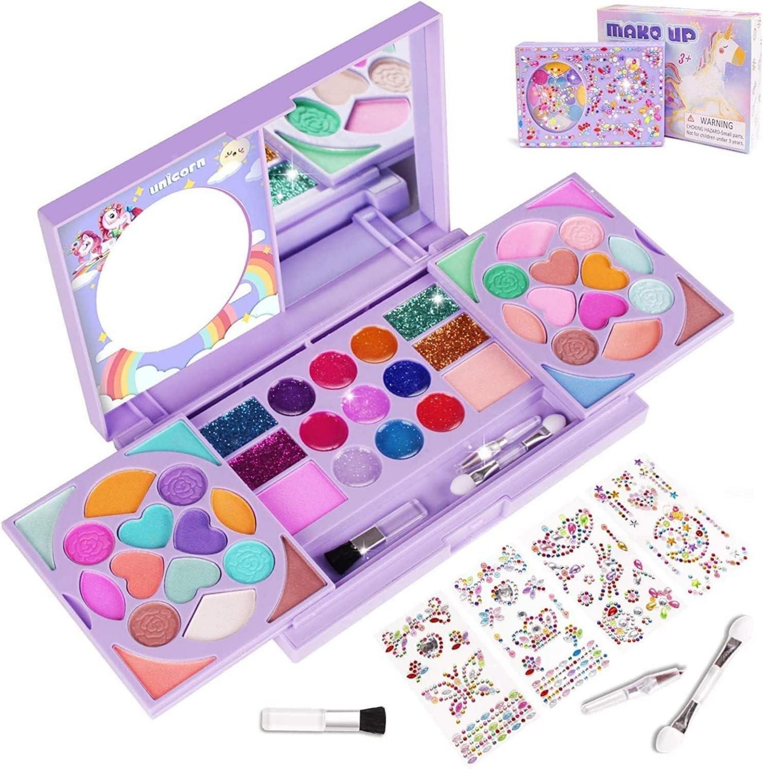 Kinderschminkset mit Glitzersteinen und waschbarer Schminke