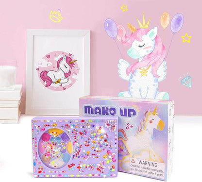 Kinderschminkset Glitzersteine Karneval Mädchen Geschenk 4-12 Jahre Lila