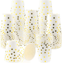 Pappbecher Einweg mit Gold Dot 250ml - Partybecher 60 Stück