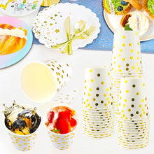 Pappbecher Einwegbecher 250ml Gold Dot Partybecher 60 Stück