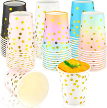 Pappbecher Einweg 250ml Bunte Trinkbecher Gold Dot Papierbecher 60