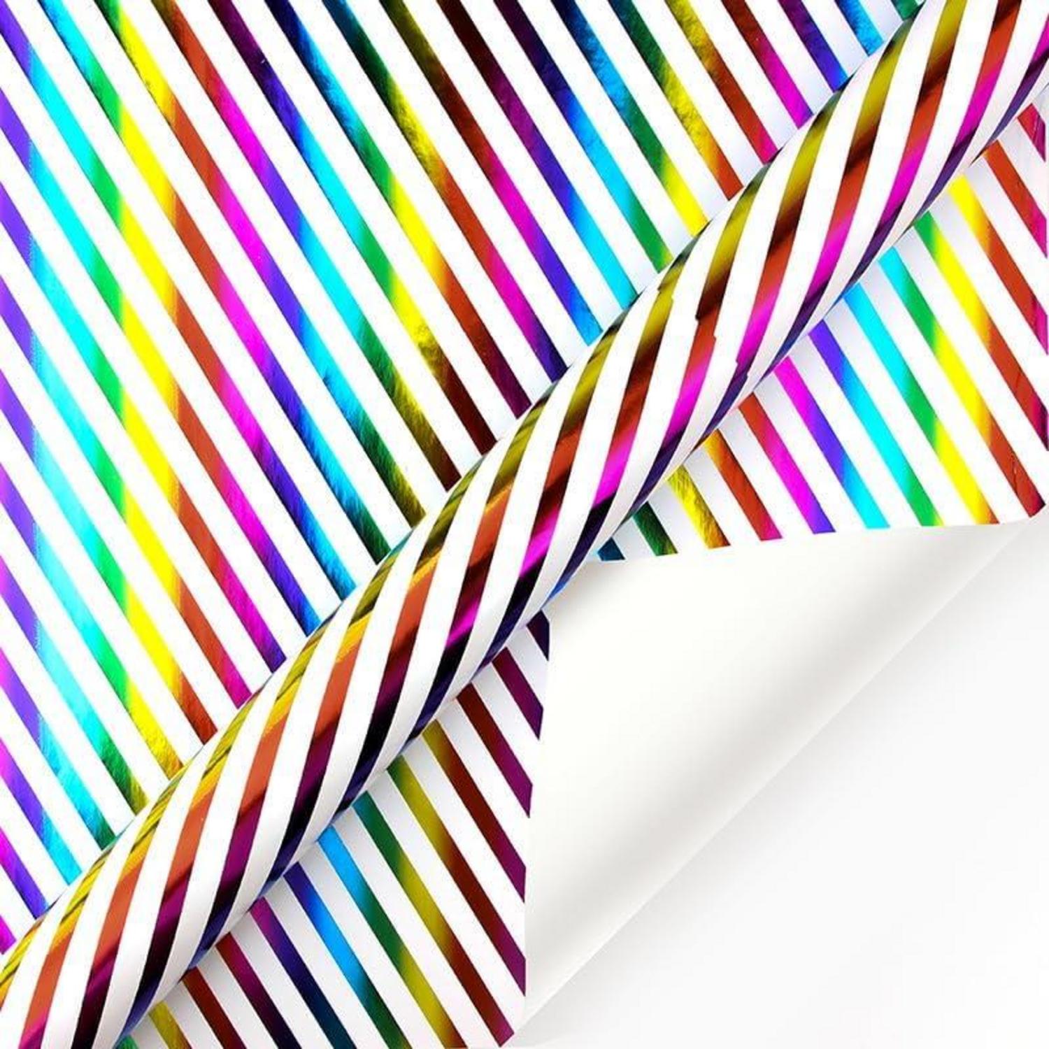 Regenbogen Glitzerndes Geschenkpapier Set 3 Rollen 43cm x 3m