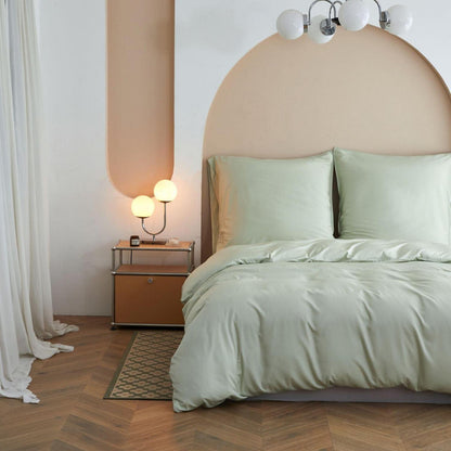 Bambus Bettwäsche Set 220x240 cm, Mintgrün – Seidig Weich & Kühl