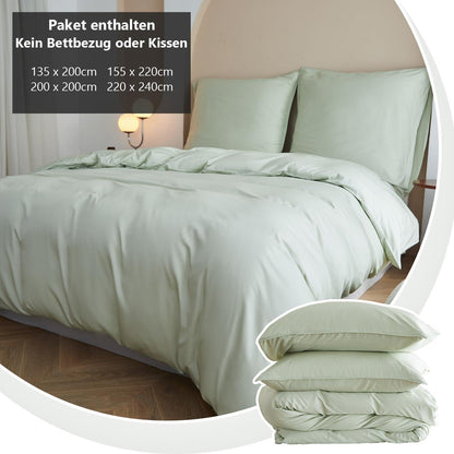 Bambus Bettwäsche Set 200x200 cm, Mintgrün – Seidig Weich & Kühl