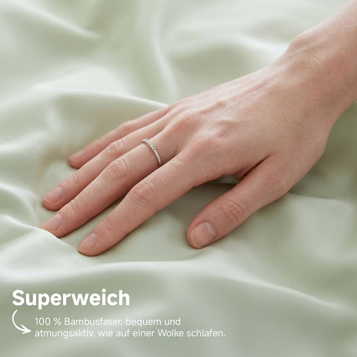 Bambus Bettwäsche Set 200x200 cm, Mintgrün – Seidig Weich & Kühl