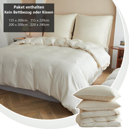 Bambus Bettwäsche Set 135x200 cm – Seidiger Schlafkomfort Beige