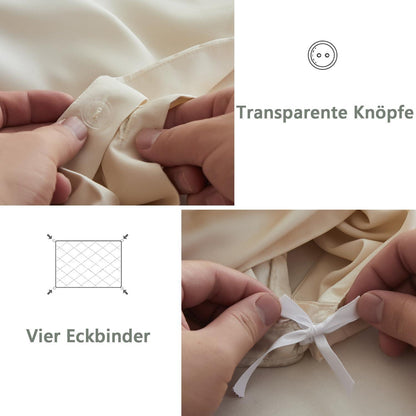 Bambus Bettwäsche Set 135x200 cm – Seidiger Schlafkomfort Beige