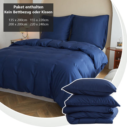 Bambus Bettwäsche-Set Dunkelblau 220x240 cm – Seidig Weich & Kühl