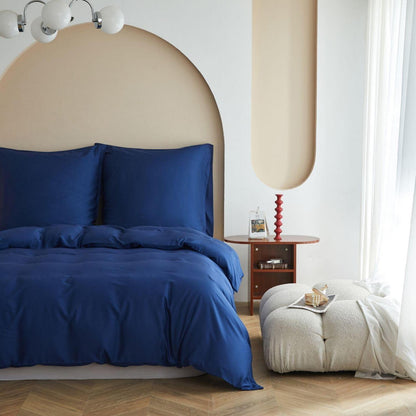 Bambus Bettwäsche-Set Dunkelblau 220x240 cm – Seidig Weich & Kühl