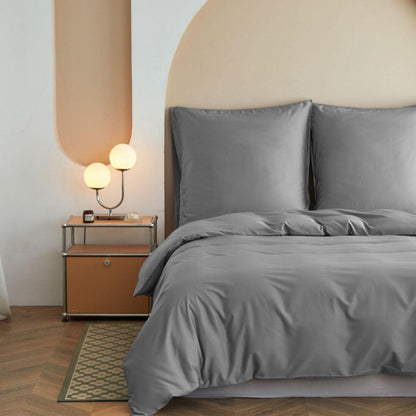 Bambus Bettwäsche Set 200x200 cm – Seidiger & Kühle Bettwäsche Grau