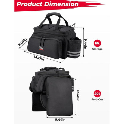 Fahrradtasche Gepäckträger 20L Wasserdicht Mehrere Fächer