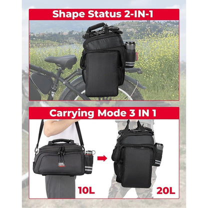 Fahrradtasche Gepäckträger 20L Wasserdicht Mehrere Fächer