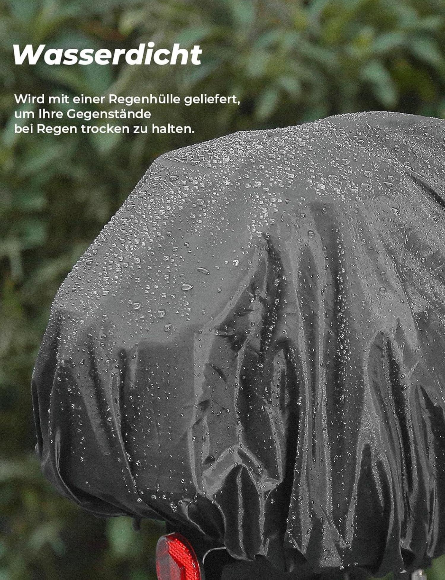 Fahrradtasche 20L Wasserdicht Gepäckträger Mehrere Fächer Reflektor Regenschutz