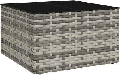 vidaXL Garten Lounge Set 2-tlg. Grau Poly Rattan Sofagarnitur mit Kissen
