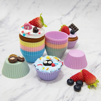 24er Set Silikon Muffinförmchen Cupcake Backförmchen 6 Farben