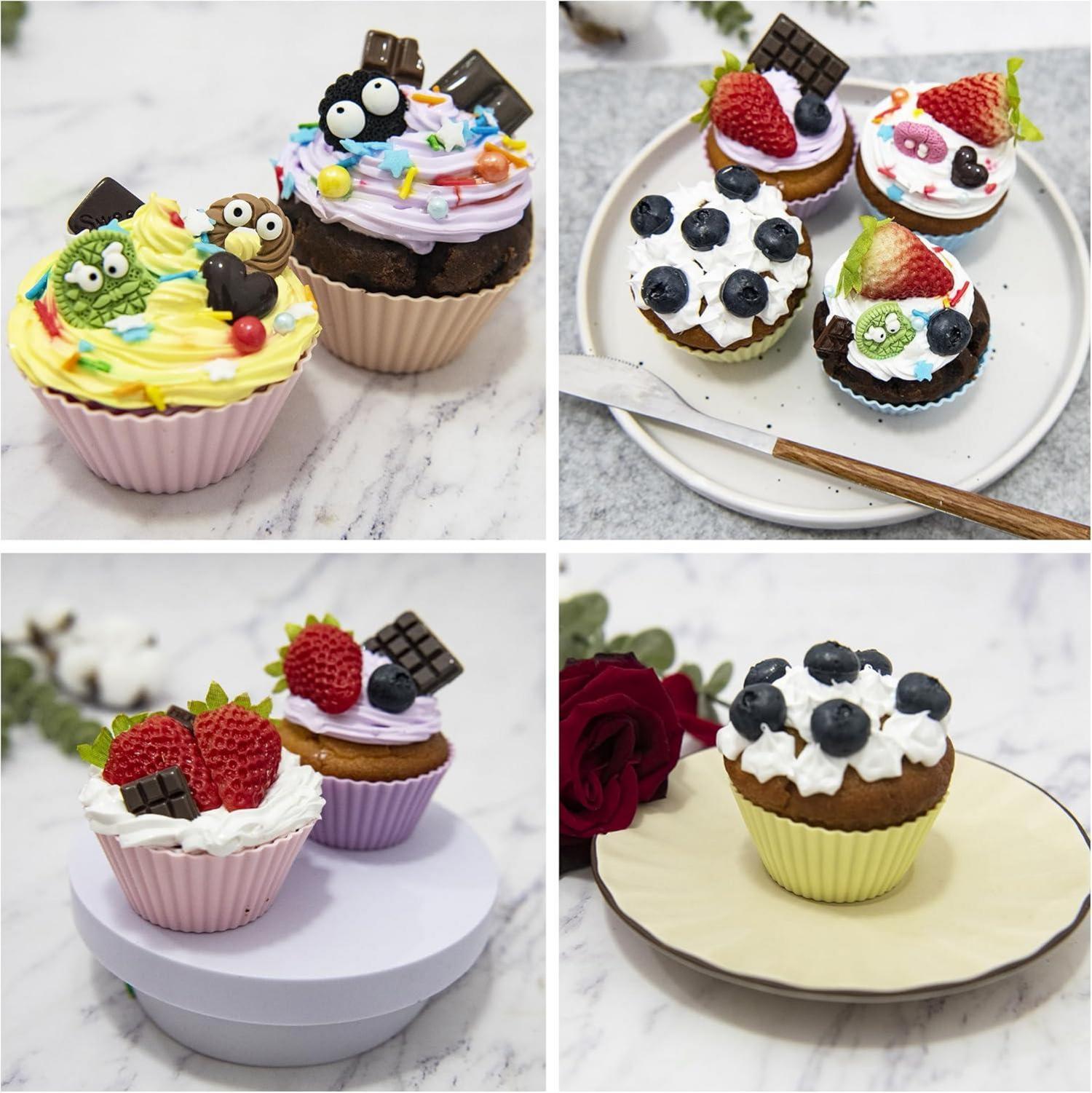 Silikon Muffinformen 24er Set Cupcake Backförmchen blau rot grün