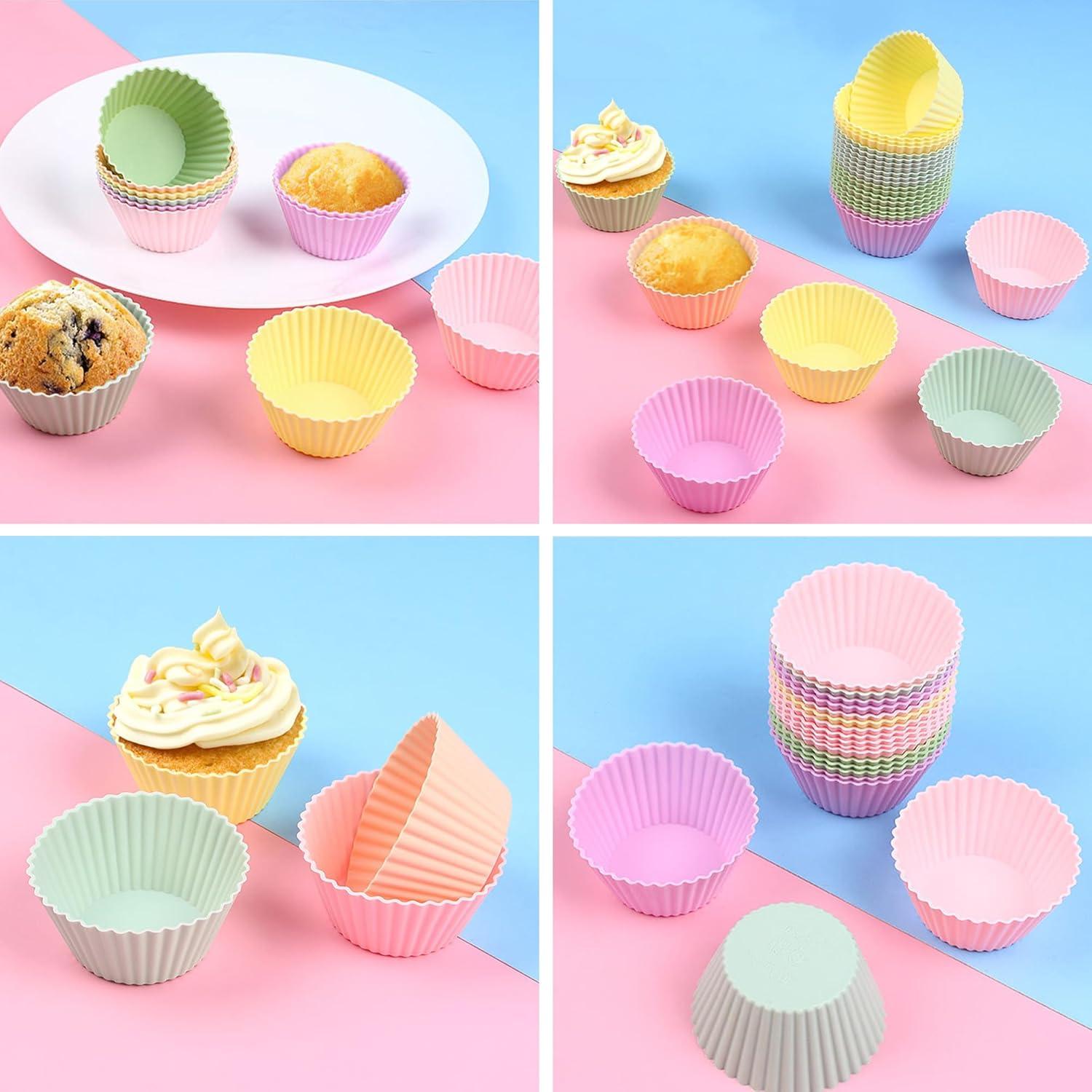 Silikon Muffinformen 24er Set Cupcake Backförmchen blau rot grün