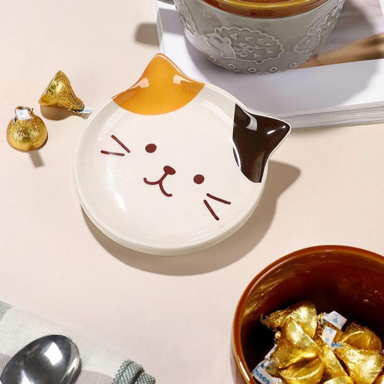 Süße Katzentassen mit Deckel, Keramik Teetassen Set