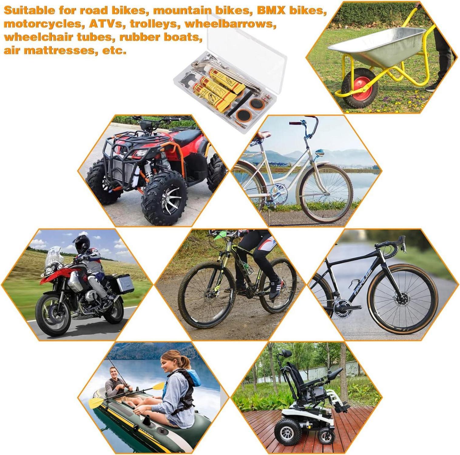 Fahrrad Flickzeug Set 48-teilig Reparaturset Reifenreparatur für Fahrräder BMX