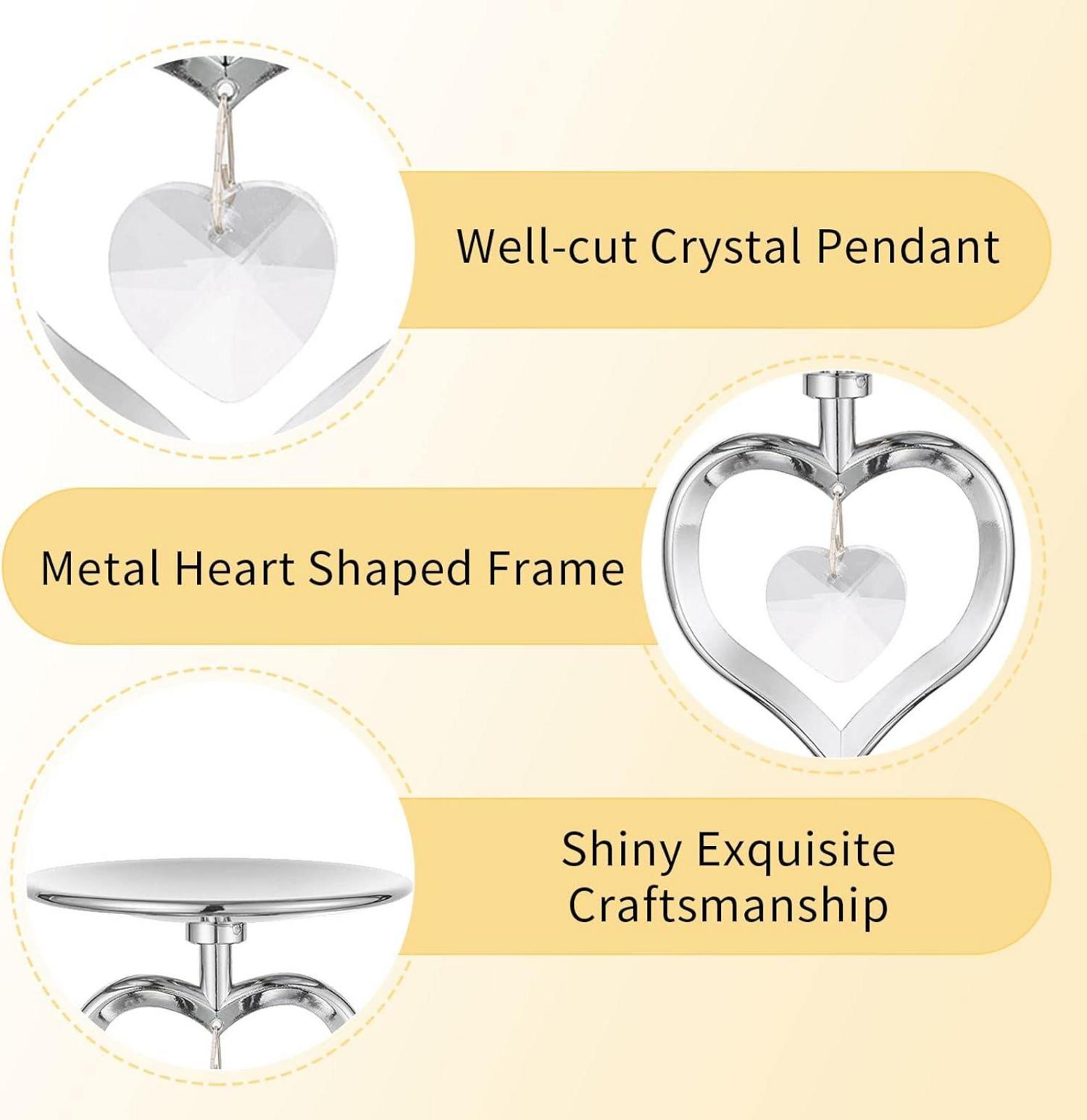 Romadedi Herz Kerzenständer Silber - 2er Set Metall Vintage Modern für Weihnachten Hochzeit