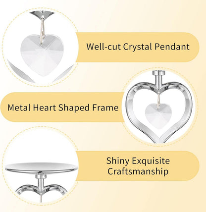 Romadedi Herz Kerzenständer Silber - 2er Set Metall Vintage Modern für Weihnachten Hochzeit