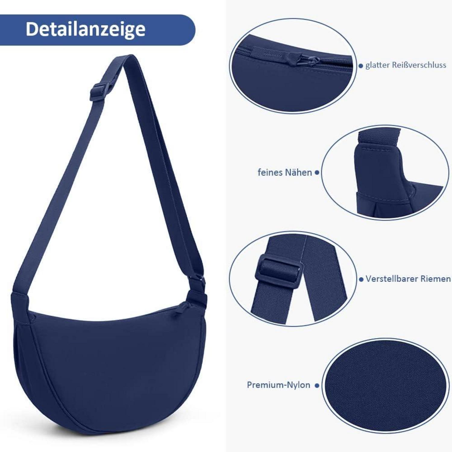 Damen Halbmond Crossbody Schultertasche Hobo Casual Umhängetasche